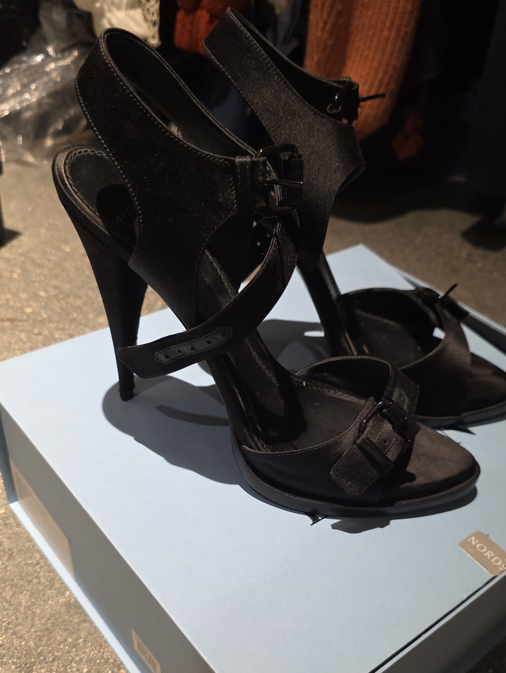 Givenchy Black Suede High Heel Ankle-Strap Sandals